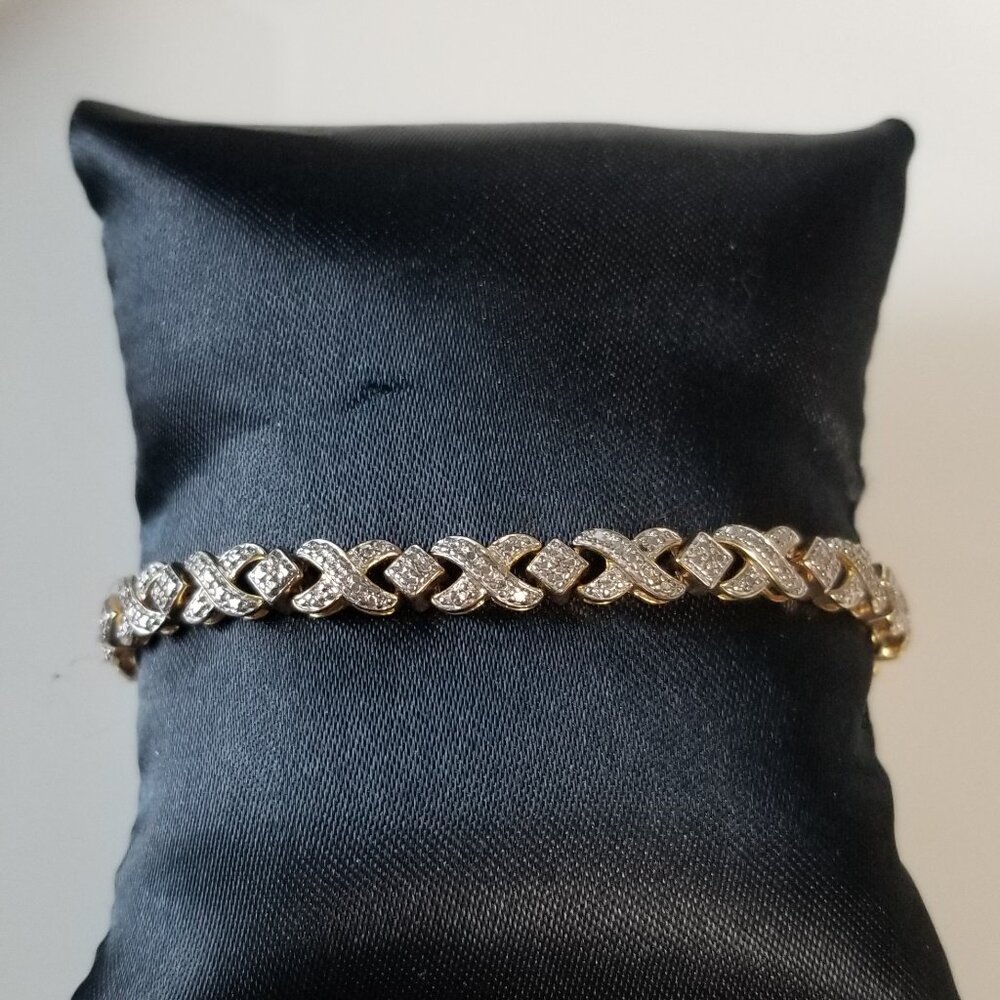 Silver 925 and Gold tone XO Bracelet
